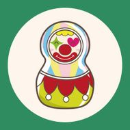 Matryoshka Russian traditional wooden doll vector pattern el N66
