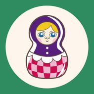 Matryoshka Russian traditional wooden doll vector pattern el N74