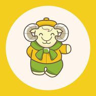 animal goat winter cartoon theme elements