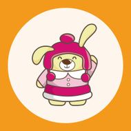 animal rabbit winter cartoon theme elements N3