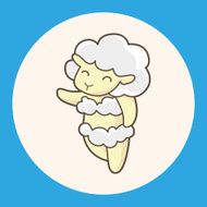 animal sheep summer cartoon theme elements