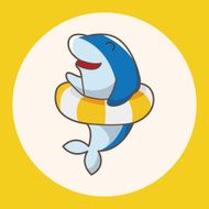animal dolphin summer cartoon theme elements