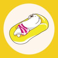 animal polar bear summer cartoon theme elements
