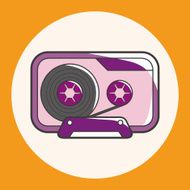 Audiotape theme elements vector eps N35