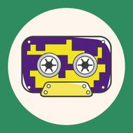 Audiotape theme elements vector eps N44