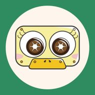 Audiotape theme elements vector eps N45