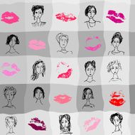 Sketchy faces pattern