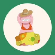 animal hippo summer cartoon theme elements