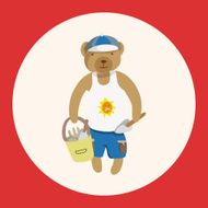 animal bear summer cartoon theme elements N2