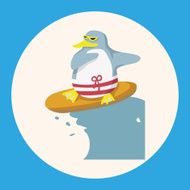 animal pengiun summer cartoon theme elements