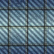 Jeans patchwork with diagonal grunge strikes