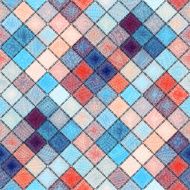 Small diagonal squares in patchwork stylle with paisley ornament