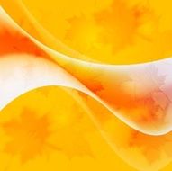Abstract autumn background with waves and leaves