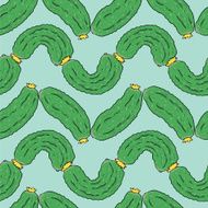 seamless pattern with green cucumbers