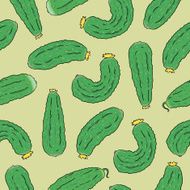 seamless pattern with green cucumbers N2