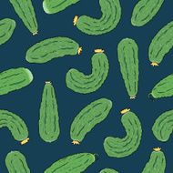 seamless pattern with green cucumbers N3