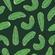 seamless pattern with green cucumbers N6