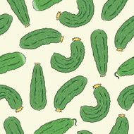 seamless pattern with green cucumbers N8