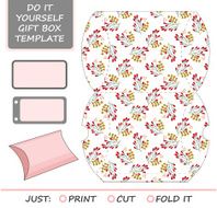 Favor gift box die cut Box template