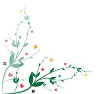 Floral background with butterfly