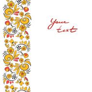Khokhloma painting Seamless vector border 2 Floral background