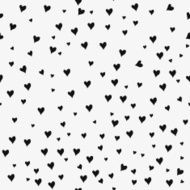 Seamless patterns with white hearts