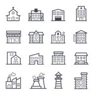 Building Icon Bold Stroke