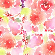 Greeting card Watercolor flowers background N7