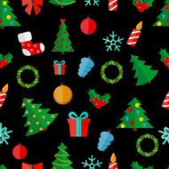 Happy New Year and Marry Christmas Seamless Pattern Background N3
