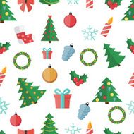 Happy New Year and Marry Christmas Seamless Pattern Background N4