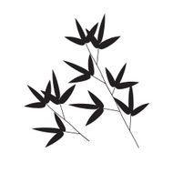 Stems and Bamboo Leaves Background Vector Illustration N2