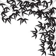 Stems and Bamboo Leaves Background Vector Illustration N3