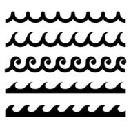 Seamless Wave Pattern Set Vector Template N2