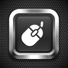 Computer Mouse on Black Square Button