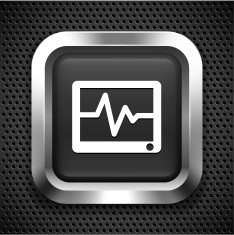 Heart Rate Monitor on Black Square Button