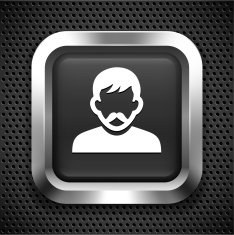 Man with Mustache on Black Square