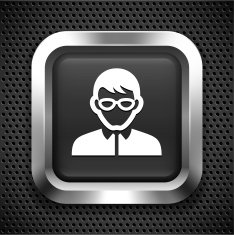 Young Man with Glasses on Black Square N2