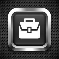 Briefcase on Black Square Button