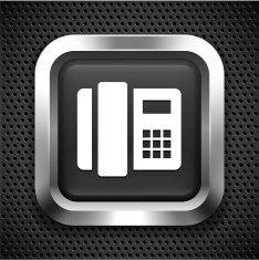 Landline Phone on Black Square Button