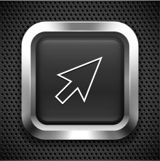 Computer Cursor Arrow on Black Square