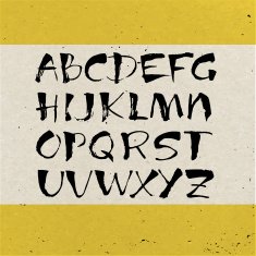 Modern vector hand written alphabet N2