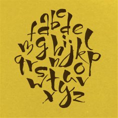Modern vector hand written alphabet N3