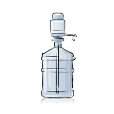 Bottle with distilled water sketch for your design