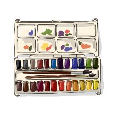 Paints watercolor sketch for your design