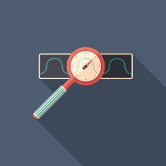 Sound search flat square icon with long shadows