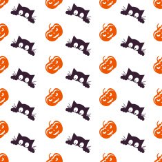 Happy Halloween Background Seamless pattern Vector illustration Collection of seamless N12