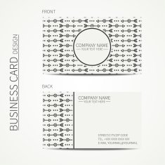 Geometric business card template with ethnic arrows for your design