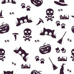 Happy Halloween Background Seamless pattern Vector illustration Collection of seamless N28