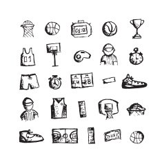 Basketball icons sketch for your design