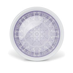 Decorative plate with round lace pattern